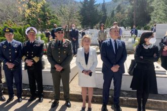 Η Χριστίνα Αλεξοπούλου στο μνημόσυνο του εθνικού ευεργέτη Ιάκωβου Τσούνη