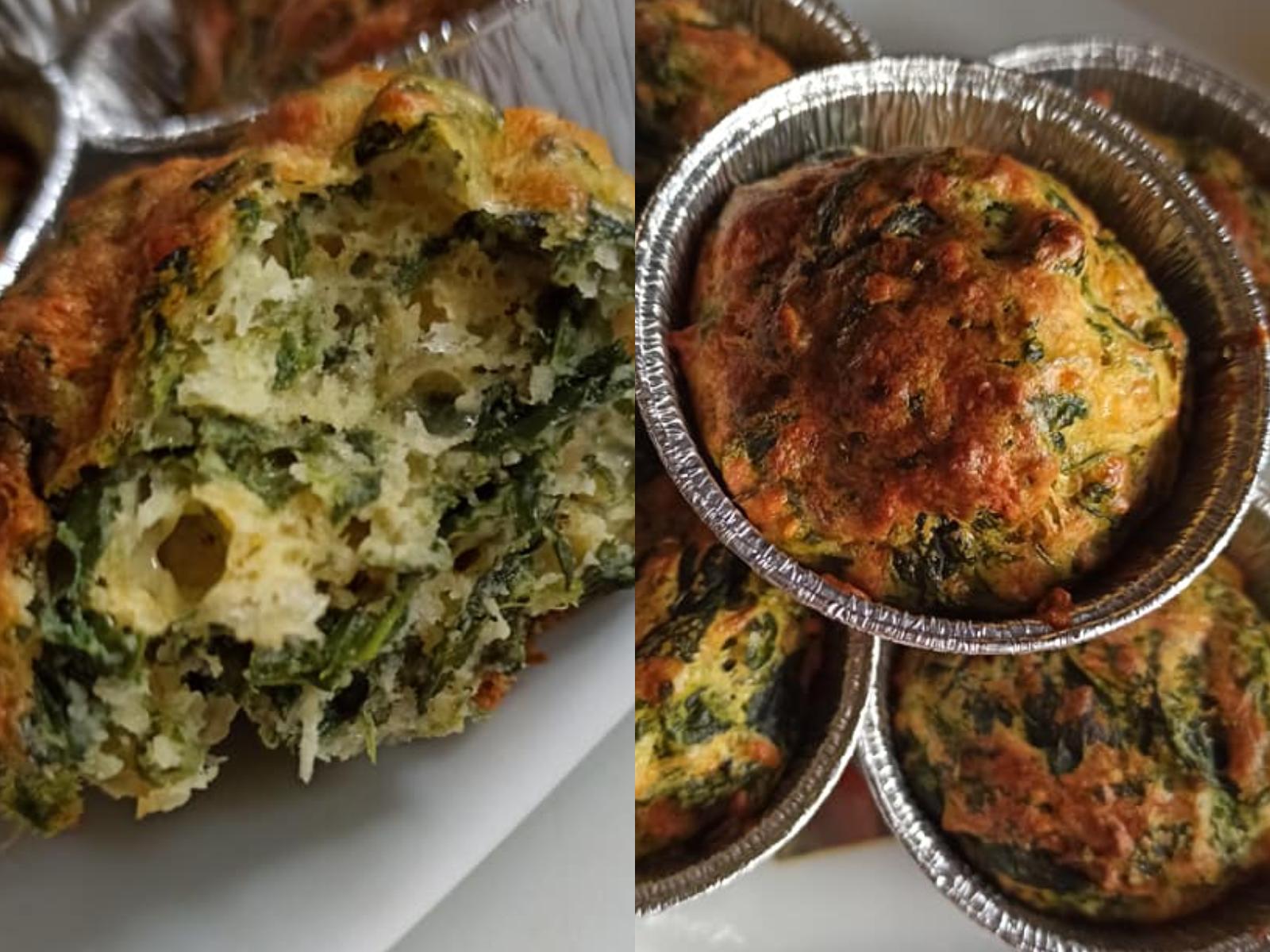 Αλμυρά muffins με σπανάκι