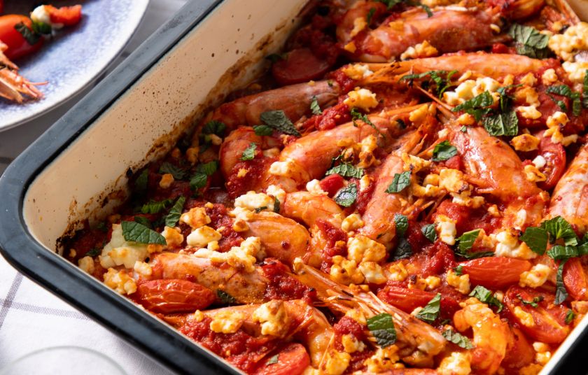 Γαρίδες φουρνιστές με φέτα