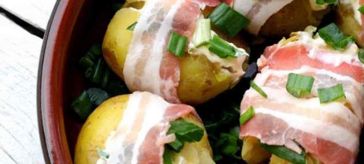 Πατάτες τυλιχτές με μπέικον