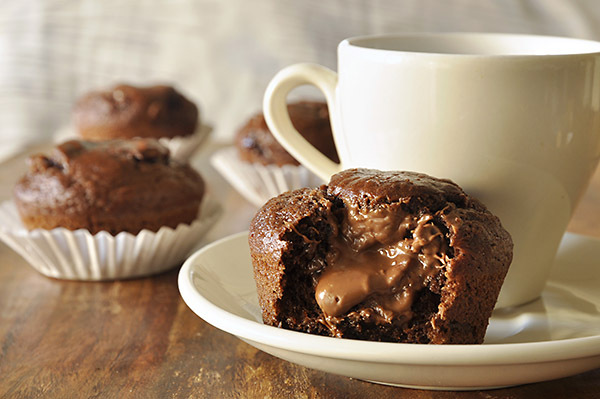 Μάφινς πραλίνας με 3 υλικά