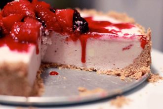 Ένα δροσερό cheesecake παγωτό