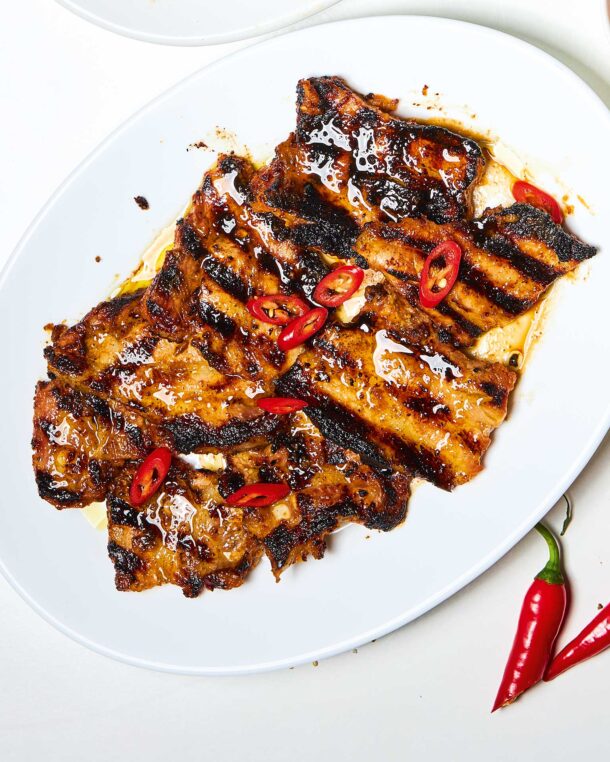 Χοιρινές πανσέτες σε μεσογειακή μαρινάδα