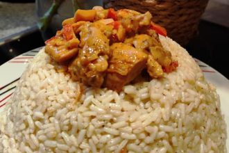 Ριζότο με τηγανιά κοτόπουλο