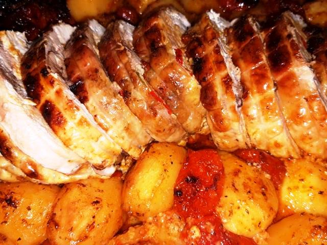 Ρολό κοτόπουλο με κρασί