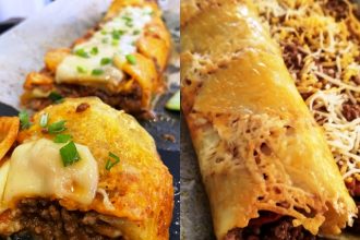 Ρολό με πατάτες τυριά και κιμά για μπουφέ