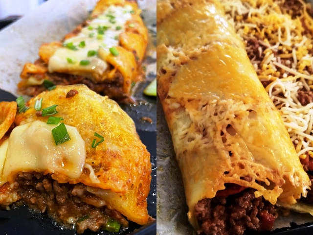 Ρολό με πατάτες τυριά και κιμά για μπουφέ