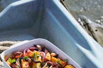 Χταπόδι με πατάτες στην κατσαρόλα