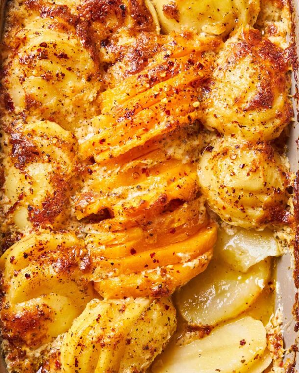 Πατάτες dauphinoise με κολοκύθα