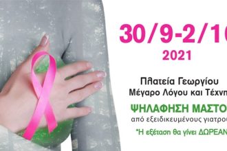 Πάτρα: Κλινική εξέταση μαστού από το Άλμα Ζωής Ν. Αχαΐας στο Μέγαρο Λόγου και Τέχνης στη πλατεία Γεωργίου