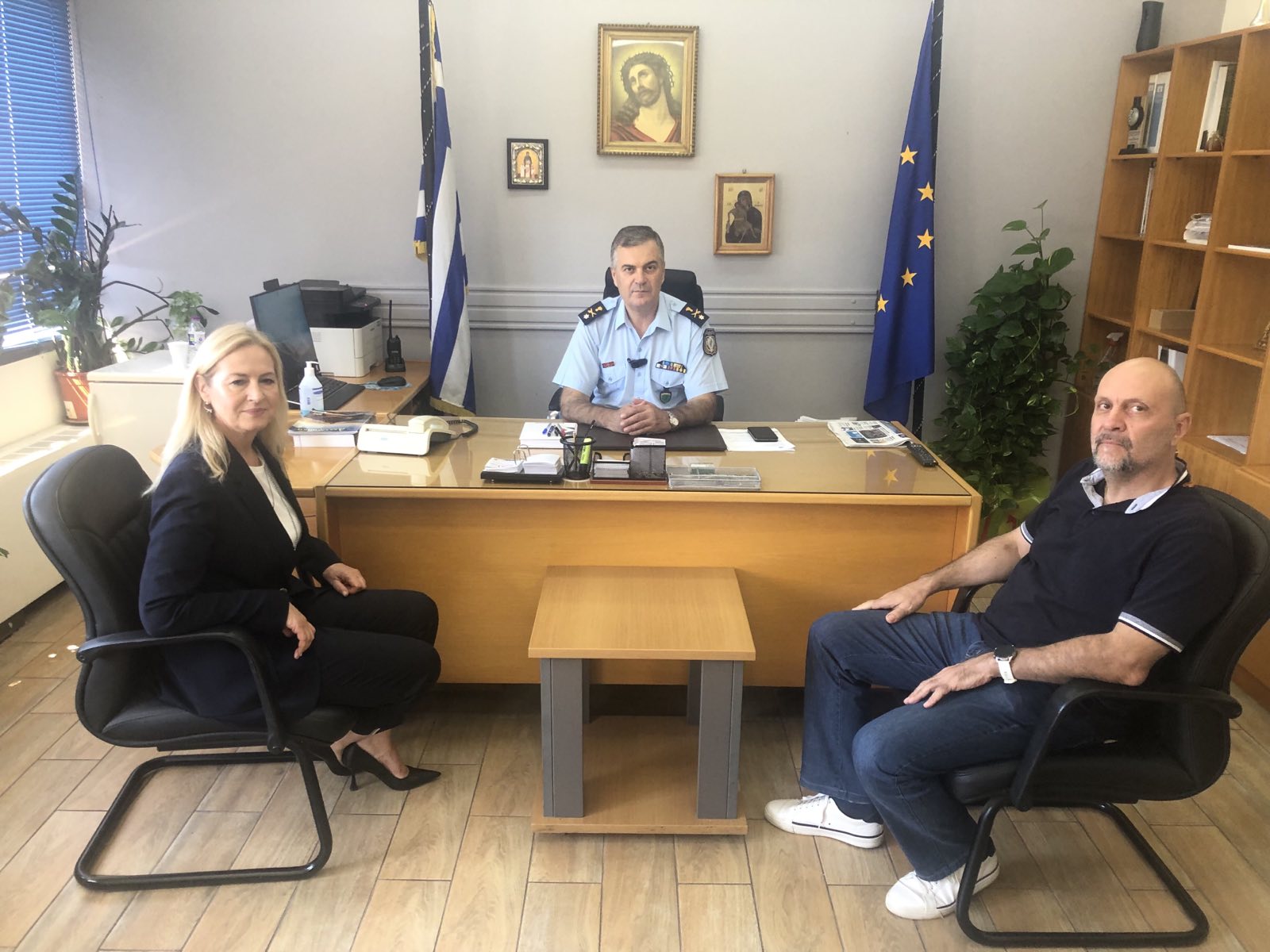 Ο Προέδρος της ΔΗΜ.Τ.Ο. Δυτική Αχαΐας Βασίλης Κανελλόπουλος στην Αστυνομική Διεύθυνση Αχαΐας