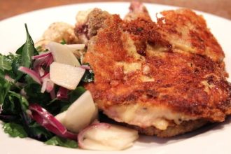 Σκαλοπίνια χοιρινά με σάλτσα τυριού