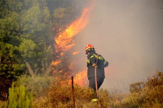 Φωτιά στην Αλυκή Βοιωτίας: Μήνυμα από το 112 «απομακρυνθείτε προς Άγιο Νικόλαο»