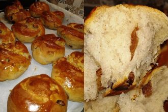 Φουσκωτά σταφιδόψωμα για το απογευματινό μας