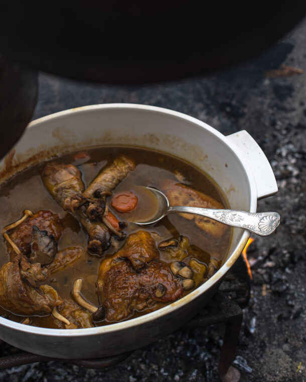 Φραγκόκοτα με μανιτάρια