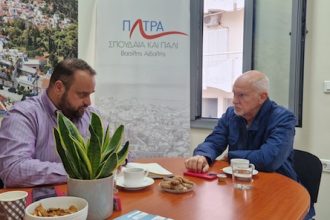 Συνάντηση του Γιώργου Παπανδρέου με τον υποψήφιο Δήμαρχο Πατρέων, Βασίλη Αϊβαλή