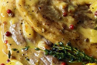 Χοιρινές πανσέτες με γλυκόξινη σάλτσα πορτοκαλιού και πατάτες