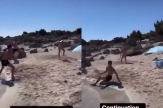 Η Μαρία Σάκκαρη «εκπαιδεύει» τον Κυριάκο Μητσοτάκη στην παραλία πριν τους Ολυμπιακούς Αγώνες - ΒΙΝΤΕΟ