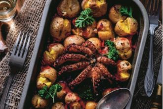 Χταπόδι στον φούρνο με πατάτες