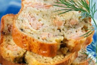 Κέικ με σολομό και άνηθο