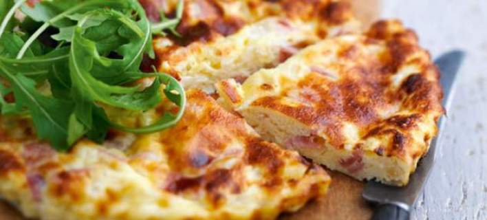 Κις με ζαμπόν και αυγά, χωρίς ζύμη