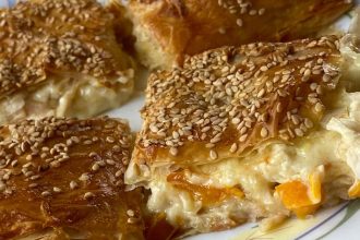 Κοτόπιτα με πιπεριές και μπεσαμέλ