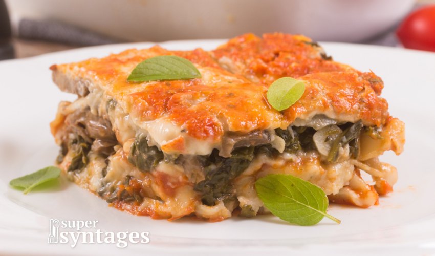 Υπέροχα λαζάνια με σπανάκι και μανιτάρια