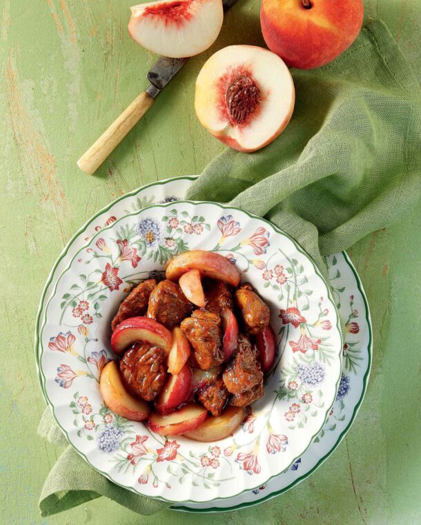 Μαγερειά με σαφράν και ροδάκινα