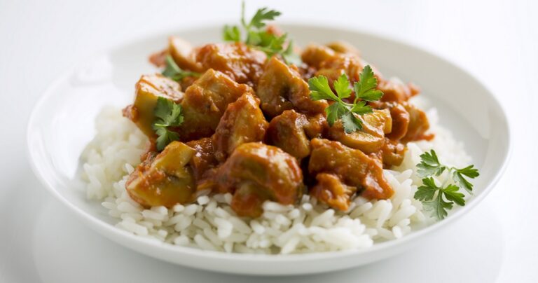 Μανιτάρια κοκκινιστά με ρύζι