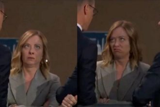 Viral οι γκριμάτσες της Μελόνι όσο περίμενε τον Μπάιντεν