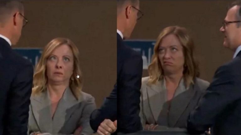 Viral οι γκριμάτσες της Μελόνι όσο περίμενε τον Μπάιντεν