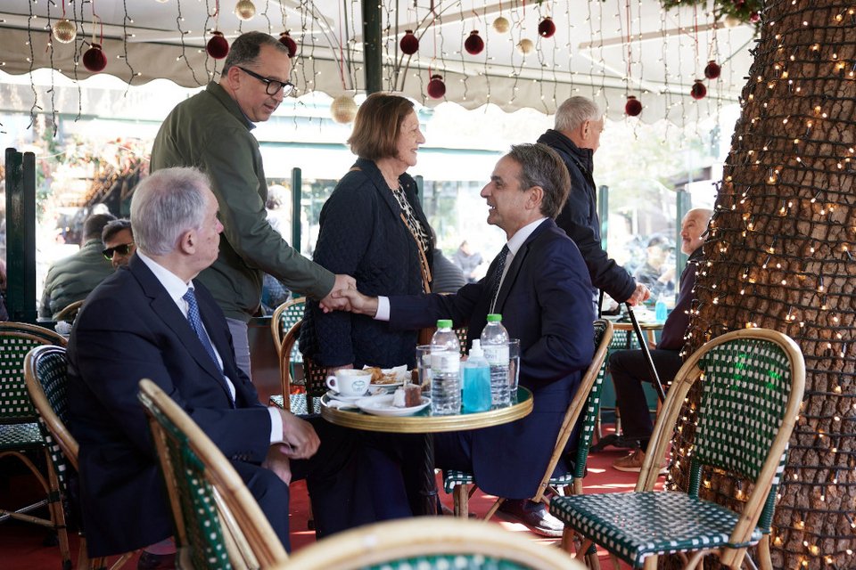 Κυριάκος Μητσοτάκης και Κωνσταντίνος Τασούλας για καφέ στο Κολωνάκι