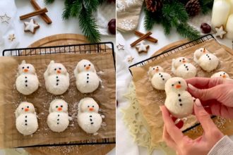 Μπισκότα χιονάνθρωποι με ζαχαρούχο