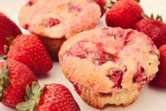 Muffins με φράουλες