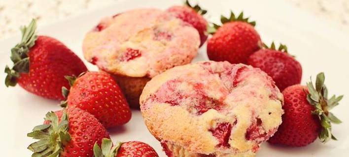 Μάφιν με φράουλες, εύκολα