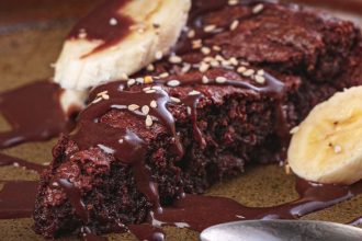 Νηστίσιμα brownies με ταχίνι και μπανάνα