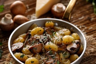 Νιόκι με κρασάτα μανιτάρια