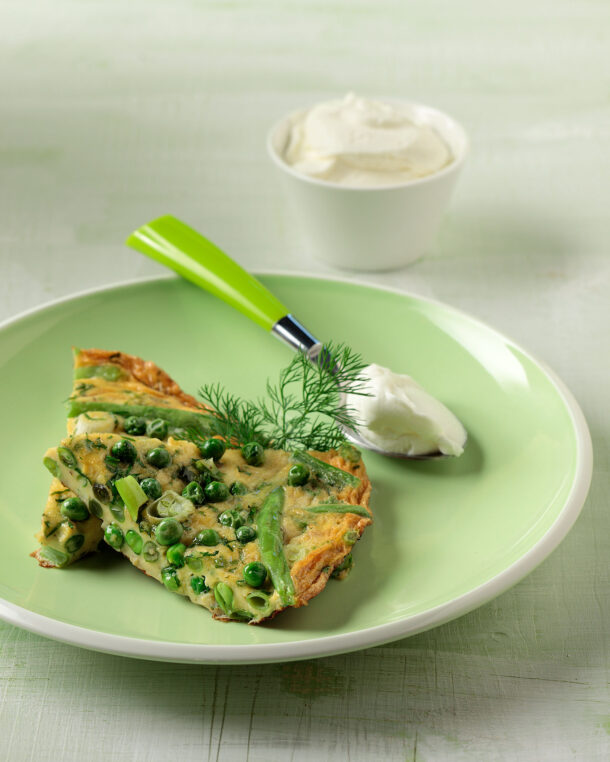 Ομελέτα με φασολάκια και βασιλικό