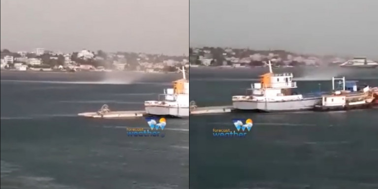 Καιρός: Εντυπωσιακός υδροστρόβιλος στο Πέραμα! ΒΙΝΤΕΟ