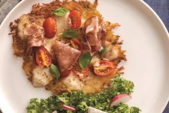 Πίτσα σε τραγανή βάση από πατάτα