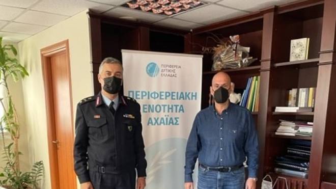 Συνάντηση του Αντιπεριφερειάρχη Χ. Μπονάνου με τον νέο Αστυνομικό Διευθυντή Αχαΐας Θ. Τσάτσαρη