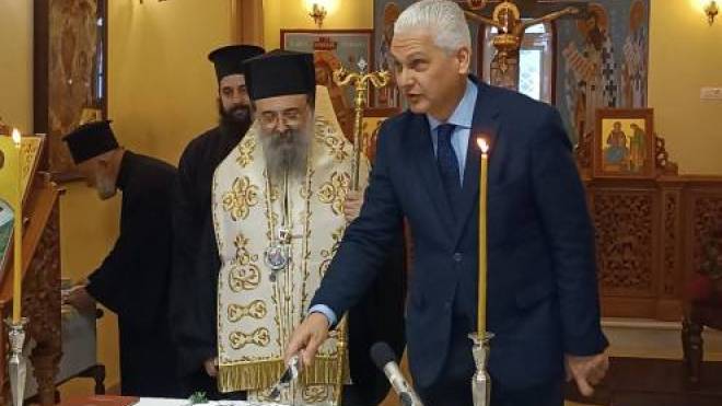 Ο Αντιπεριφερειάρχης Αχαΐας Φ. Ζαΐμης στην κοπή της πίτας του Εκκλησιαστικού Λυκείου