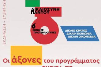 Ανοιχτή πολιτική εκδήλωση - συζήτηση της Νομαρχιακής Επιτροπής Αχαΐας του ΣΥΡΙΖΑ, την Τετάρτη