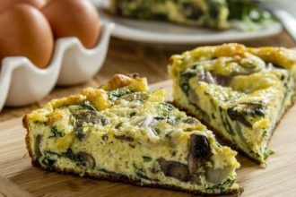 Κις με σπανάκι και μανιτάρια