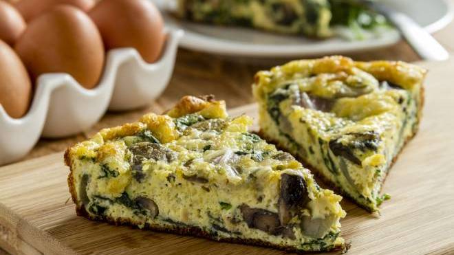 Κις με σπανάκι και μανιτάρια
