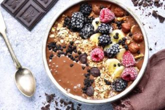 Smoothie bowl σοκολάτα μπανάνα