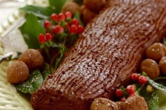 Χριστουγεννιάτικος κορμός σοκολάτας