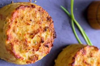 Κέικ με πατάτες και ζαμπόν, ψητό στο φούρνο