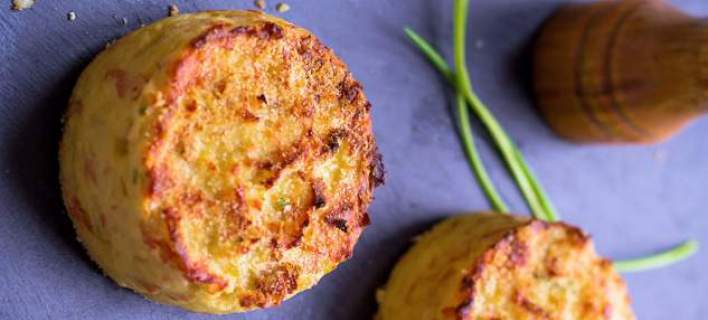 Κέικ με πατάτες και ζαμπόν, ψητό στο φούρνο