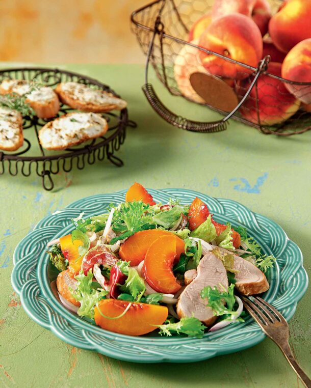 Ψαρονέφρι με ροδάκινα στο γκριλ